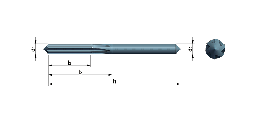 Solid carbide machine reamers with a straight shank